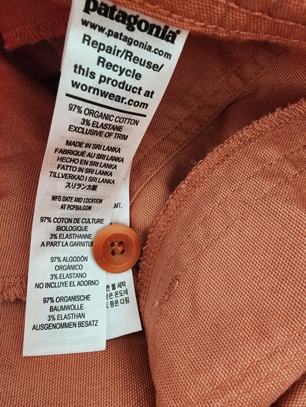 Patagonia Stand Up Cropped Overalls Orange Organic Cotton Utility Summer Sz 2 - Picture 15 of 16